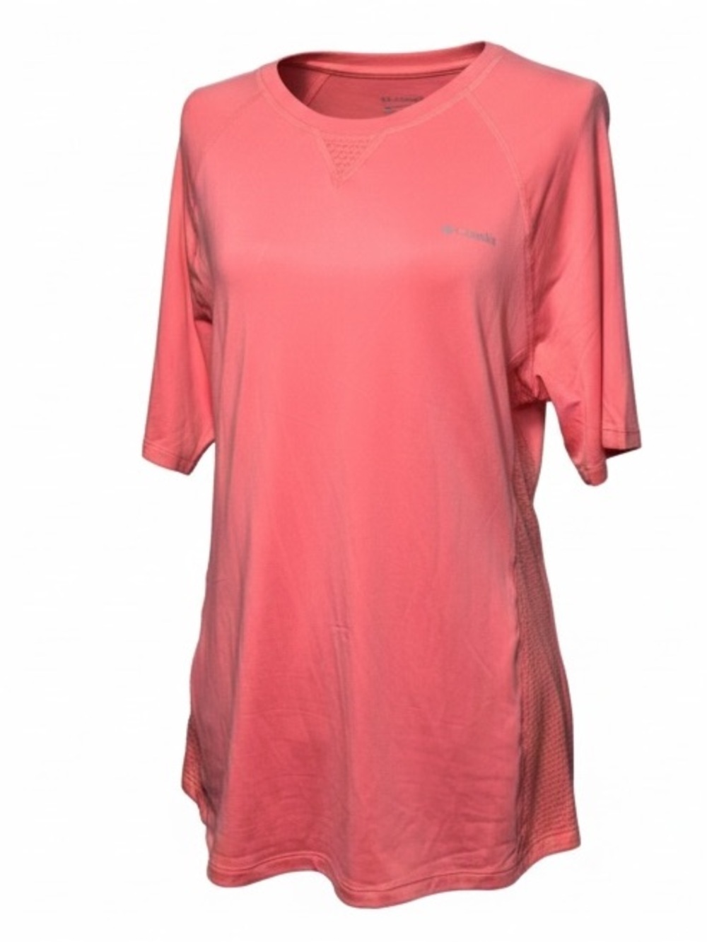 NWT Columbia Coral Pink Short Sleeve Tee with Vented Back New Womens size Large